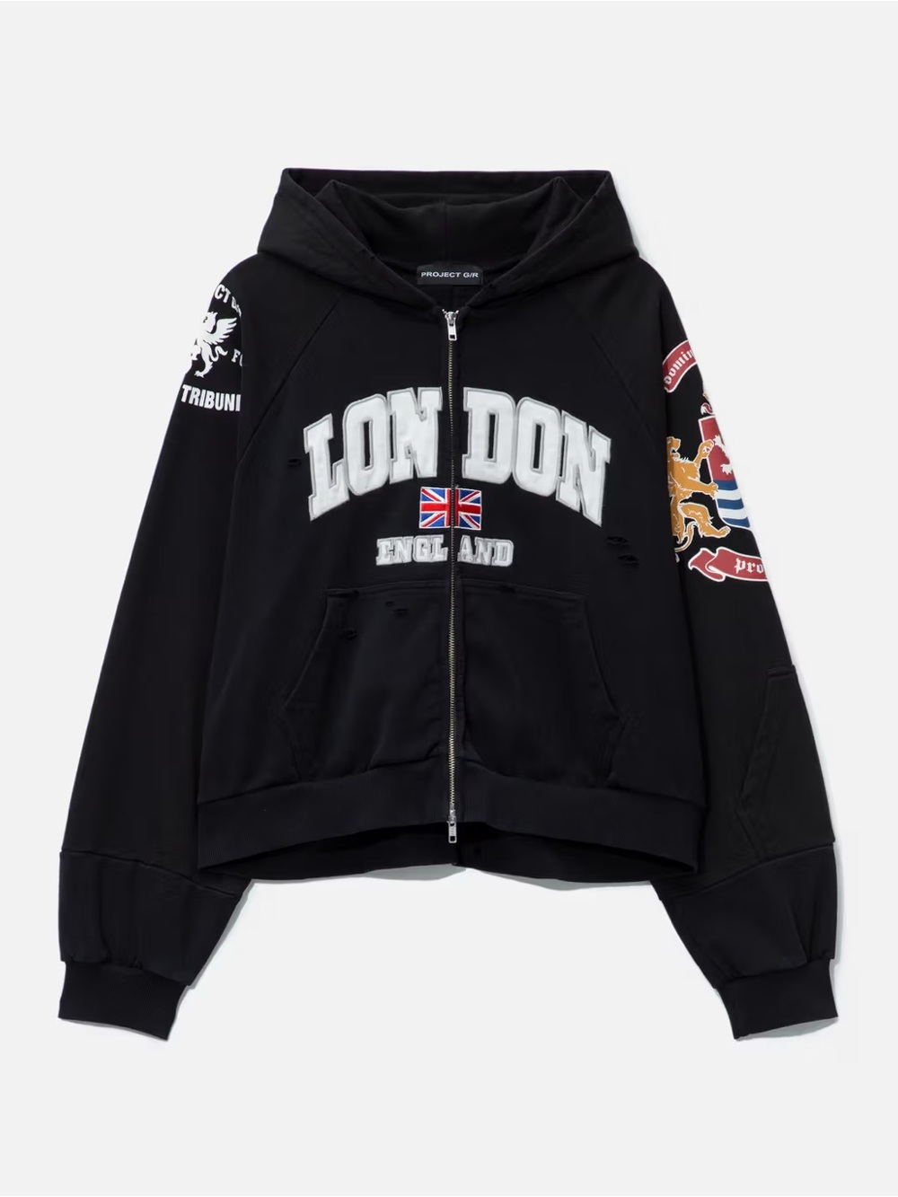 Reconstructed Folded Zip Hoodie